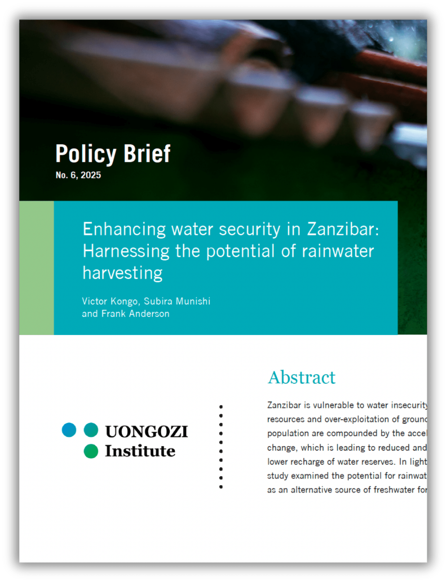 Water security in Zanzibar